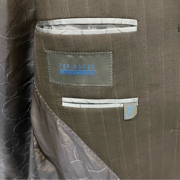 Ted Baker Endurance Stripe Wool Blend Sports Coat Jacket Size 42 Long - Picture 7 of 10